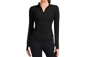 Sillictor Zip Up Gym Jackets Women Tight Fit UPF 50+ Running Jacket Women Long Sleeve Soft Yoga Hiking Training Tops with Thumb Hole, High Wicking Quick Dry Breathable