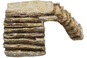 Komodo Basking Platform Corner Ramp Small Sandstone Decor for Terrariums and Vivariums Hideout Aquarium Jungle Habitat Durable Realistic Reptile Accessory