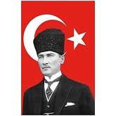 Lona Sanat Atat&uuml;rkl&uuml; Saten T&uuml;rk Bayrağı 50X75 Cm