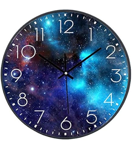 ALEENFOON 30 cm stille kinderwandklok zonder tikken, modern, kwarts, kleurrijk, voor jongens en meisjes, ruimteastronauten voor slaapkamer, woonkamer, klaslokaal, kinderkamer