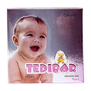 Tedibar Baby Bathing Bar | For Baby?s Sensitive Skin | Gentle Cleansing, Skin-friendly, pH 5.5, 75gm, Pack of 2