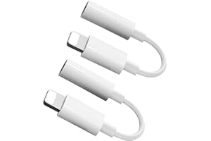 Bxlive Headphone Jack Adapter for iPhone, Headphone Adapter 2 Pcs Lightening to 3.5 mm Aux, Adaptor Compatible with iPhone iPad 14/13/12/11/XS/XR/X 8/ All IOS, Support Call+Music Control, White