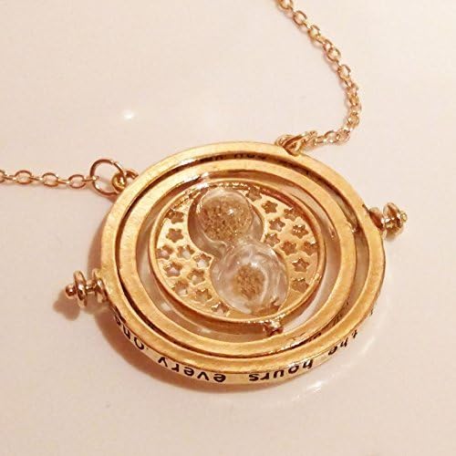 Time Turner Rotating Hourglass Pendant Alloy Necklace