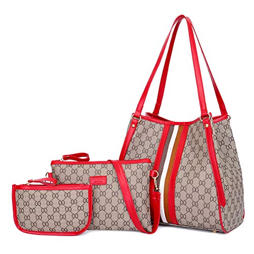 Preisvergleich Produktbild 2018 Europäische und amerikanische Mode große Kapazität Handtaschen atmosphärische Handtasche Mode Retro Damen Tasche Schultertasche (Rot)