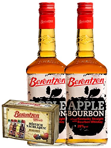 Preisvergleich Produktbild Berentzen Apple Bourbon Whisky 2 x 0,7 Liter + 10er Magazin Gratis