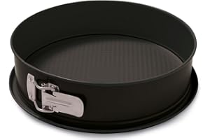 Guardini, Gardenia, Molde para Tarta Desmontable con Bandeja Recolectora, 24 cm. Material: Acero con Revestimiento Antiadherente, Color Negro.