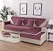 Produktbild QWER Sofabezug L Shape Für Haustiere Sofa Anti-rutsch Schmutzresistent Winter Schonbezüge aus weichem Samt gestepptem Plüsch Plaid Rutschfest Sofabezug, Wine red, 110 * 160cm