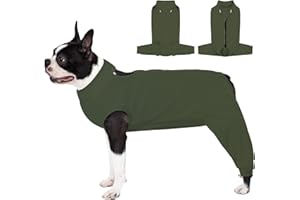 AOFITEE Dog Recovery Sleeve, Anti Licking Dogs Leg Sleeve Hind Legs for Medium Female Male Dogs, Medium Dog Recovery Suit for Rear Legs, Pet Wound Cover for Abdomen, E-Cone Alternative, Army Green M