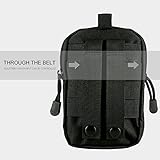 ivencase® Taktische Gürteltasche Molle EDC Beutel Militär für Wandern, Outdoor-Camping und Radfahren mit Aluminiumkarabiner - Schwarz - 
