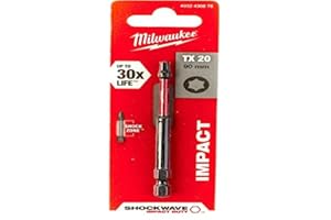 Milwaukee 4002395385409 - Inserto per avvitatore Shockwave Gen II TX20, 90 mm