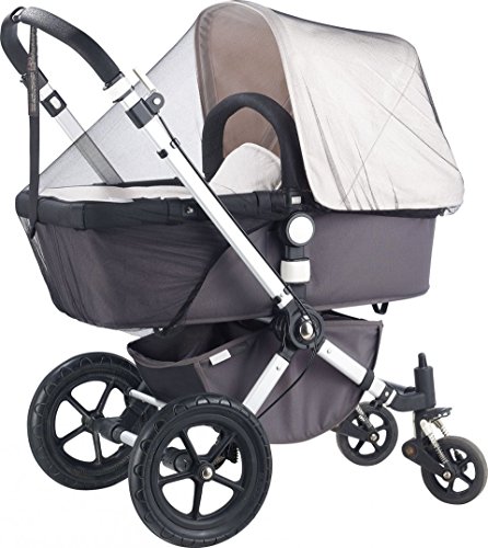 Infactory Universal Mosquito Net for Pushchairs Prams and Travel Cot – White