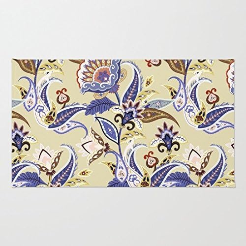 Whiangfsoo Boho Summer Floral Pattern Pattern Area Rug Soft Pattern Rugs for Bathroom/Kitchen/Workstations Decor Mat 16" x 24"