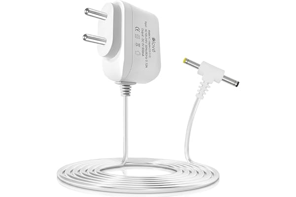 Elove BP Adapter for Blood Pressure Monitor 5, 7 Series / 6V AC/DC BP Machine Adapter with 10 Feet Extended Cord - White