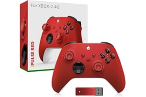 HESUPY Mando de Juego Inalámbrico para Xbox Serise X/S Gamepad Controller con Receptor Inalámbrico 2.4G, Antideslizante Rocker Gaming Handle para PC Gamepad Accesorios (Rojo)