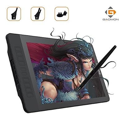 GAOMON PD1560 15.6 Pouces IPS HD Ecran Tablette Graphique Moniteur Stylet avec 8192 Niveaux de Pression et 10 Touches Personnalisables