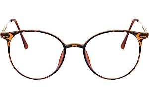 KAEOISFU Superleicht Oval Rahmen Lesebrille Damen Herren, Runden Blaulichtfilter Computerbrille Lesebrillen, Retro-Runde Computer Lesebrillen mit Sehstärke
