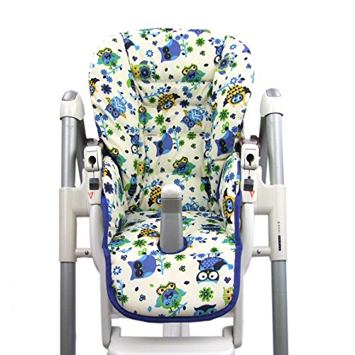 BambiniWelt Sitzkissen Ersatzbezug für Peg Perego Prima Pappa Diner * 7 FARBEN EULE MOTIVE * NEU Eulen - 2