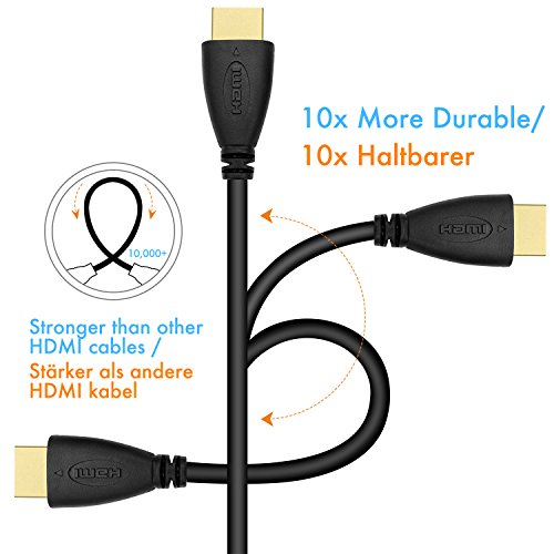 Perlegear HDMI Kabel 2m 4 Pack – High Speed HDMI Kabel – Nützliche 90 Grad Adapter – Langlebig & Langlebig – Unterstützt TV, 1080P, 3D, HDTV, Xbox, PS4, Wii, Ethernet, Computer - 5