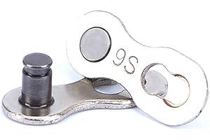 ARVALOLET Cadena de bicicleta con bloqueo de cadena de bicicleta, conector para 8s / 9/10/11/24 velocidades de botón rápido, cadena de articulación, cadena de eslabones de acero plateado reutilizable