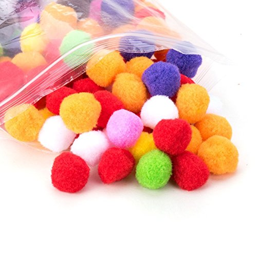 PandaHall Elite ca 250 stk 30 mm Bunte Mini Pompons Kinder zum Basteln toll Figuren und Dekoration - 3