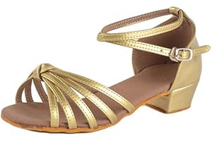 Baijiaye Donna/Bambino Scarpe da Ballo Latino Sala da Ballo Standard Modern Jazz Samba ChaCha Tacco 3cm Scamosciato Suola