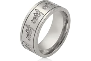 UNIFT Bague pour homme et femme 8 mm en acier inoxydable pour prière musulmane islamique