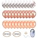 Produktbild KOBWA 12" Konfetti Party Ballons, 10 Stück Rose Gold & 10Pcs Champagner & 10Pcs Rose Gold Runde Paillette Transparente Latex Ballon 33FT Ribbon String für Party Hochzeit Vorschlag Festival Dekoration