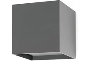 Faro Barcelona Olan 70637 – lampa ścienna z żarówką LED, 6 W, korpus z aluminium i dyfuzor ze szkła, przezroczysty, szary