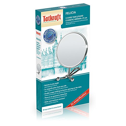 Tatkraft Felicia Kosmetik Tischspiegel Schminkspiegel 2X Vergrösserung Verchromter Rahmen Ø 15cm - 3