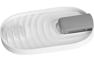 ERUINFANG Spoon Rest Spoon Holder Multifunctional Utensil Rest Cooking Spoon Rest Kitchen Spatula Rack, for Kitchen Cooking Tools(White)