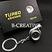 Produktbild b-creative Turbolader Elektrische kolbenmotor leichter,-LED Taschenlampe, Porsche 968, Boxter, Carrera, Carrera GT, Cayman, Macan, Panamera, PROTON Turbo Schlüsselanhänger Kette Ring, Schlüsselanhänger – perfekte Weihnachtsgeschenk – UK – Schnelle Lieferung, silber