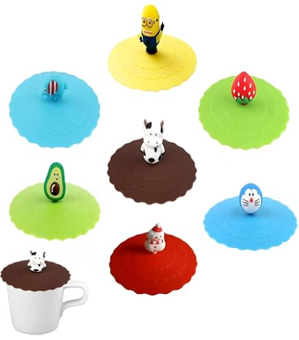 Volumoon Lot De 6 Couvercles En Acier Inoxydable Pour Tasses - Anti-Éclaboussures | Diamètre 9.5 Cm | Pour Verres, Mugs, Café