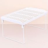 Promosyonca Metal Ayaklı Mutfak Banyo Rafı, Tezgah &Uuml;st&uuml; Organizer, Dolap İ&ccedil;i D&uuml;zenleyici, Plastik Raf, Beyaz 34.50 x 21,5 x 1