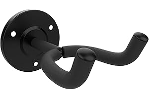 Audibax SG-05 - Wieszak na gitarę ścienną - Wieszak na gitarę elektryczną lub akustyczną na ścianie - wieszak na gitarę z gumą ochronną - szerokość otworu 55 mm