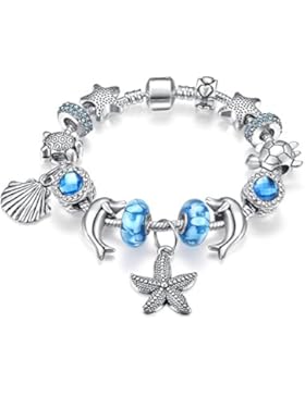 Armband Mädchen, Presentski Armband Silber überzog Charme Armband mit Schneeflocke-Ein perfektes Geschenk für...