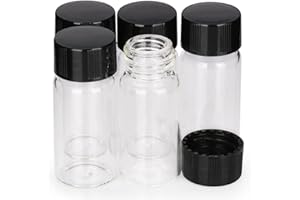 Labasics Probefläschchen mit Kappe, Sample Vials Schraubverschluss Probefläschchen aus Klarem Glas Flüssigkeit Probenflakon mit Verschlussverschluss, 20ml / 0,3 oz (20 Packungen) (42 Packs, 10 ml)