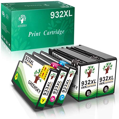 GREENSKY 932XL 933XL Cartucho de Tinta, Compatible HP 932XL 933XL, Multipack, Negro Cian Amarillo Magenta, para HP OfficeJet 6100 6600 6700 7110 7610 7612 (5 Unidades)