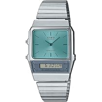 Casio AQ-800EC-2AEF - Orologio Donna Analogico-Digitale Al Quarzo, Cassa 32mm, Quadrante Blu E Cinturino In Metallo Argento