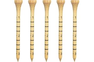 Zivisk Tee Golf Bois 83mm Lot de 100 Tees Golf en Bambou 3-1/4 Pouces(Blanc,Rouge,Couleur Naturelle)