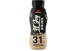 ‎XXL NUTRITION XXL Nutrition - N'Joy Protein Drink - Das Leckerste Fertiggetränk für Unterwegs, Eiweiss aus Kasein und Molke, Ready to Drink, Gebrauchsfertiger Protein Shake - 6-pack - Iced Coffee