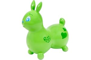 Gymnic Raffy Coniglio gonfiabile per saltare per bambini 3+ gioco cavalcabile ideale per saltare, dondolare e divertirsi in sicurezza, favorisce lo sviluppo di equilibrio, forza e coordinazione