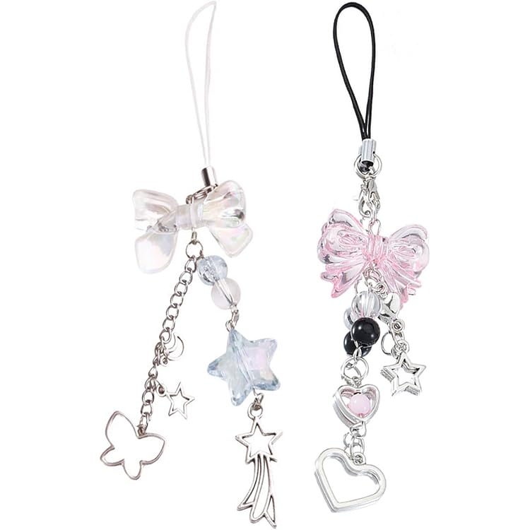 BEEFLYING 8Pcs Mignons Sangles De Charme Pour Téléphone Portable En Forme De Chat, Accessoires Esthétiques Y2K Pour Téléphone, Sac, Porte-Clés, Airpods, Appareil Photo Et Portefeuille