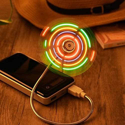 PIXNOR LED USB-Ventilator Flexible Lüfter mit 64 Bunten LED für PC-Laptop Notebook (Silber) - 8