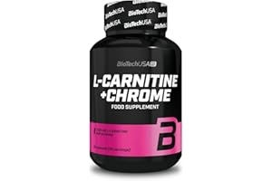 BioTechUSA L-Carnitine + Chrome | Formule de contrôle du poids | Sans stimulant | 1470mg L-Carnitine L-tartrate par portion, 60 gélules