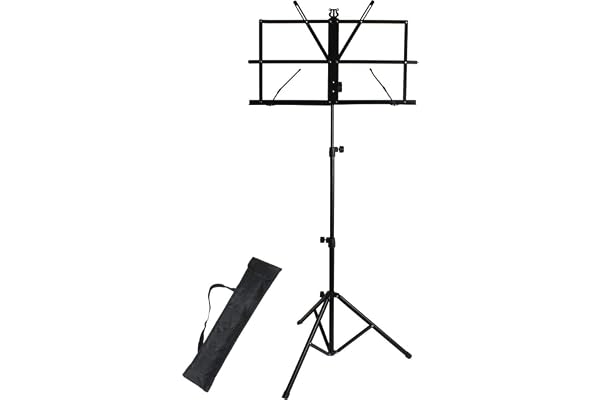 iGadgitz Xtra U6984 Pupitre Musique Pliable Pupitre Partition Portable avec Sac Transport-Noir