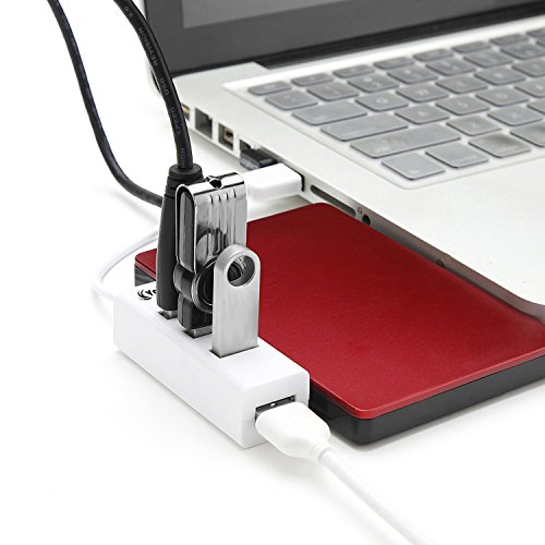 Vakoo USB Hub [2.0, 4-Port] High Speed Datenhub kompatiblen Geräten ,Weiss - 5