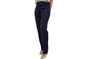 Carla Ferroni Pantalone Donna in Lana Jersey Caldo Morbido Elasticizzato Vita Alta Art. 6626