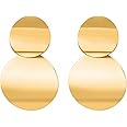 Yellow Chimes Fashion Gold Plated Circle Shaped Earrings | Western Style Golden Women Earrings