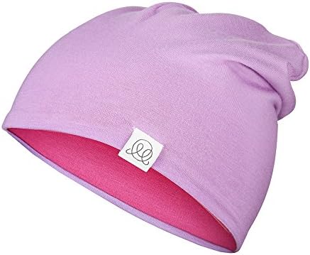 MayLily Premium | Reversible Baby Beanie Bamboo Cap | Anti Allergic | 3-9 Months and 1-2 Years Old | Made In EU | Available In Many Colors (Lily/Fuchsia, 12-24 Months)