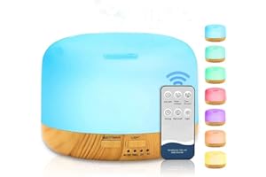 GENERICO Diffusore di Oli Essenziali, 300ml, Umidificatore Ultrasonico con 7 Luci LED, Telecomando, Timer 4-6 Ore